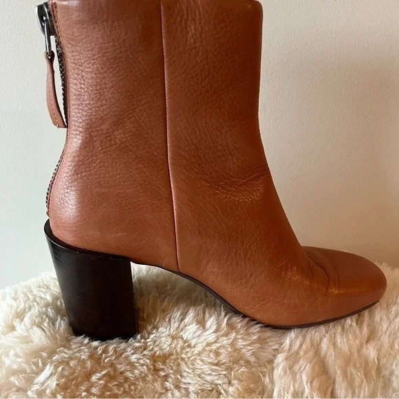 Dolce Vita Cyan Cognac Leather Ankle Booties - Picture 15 of 16